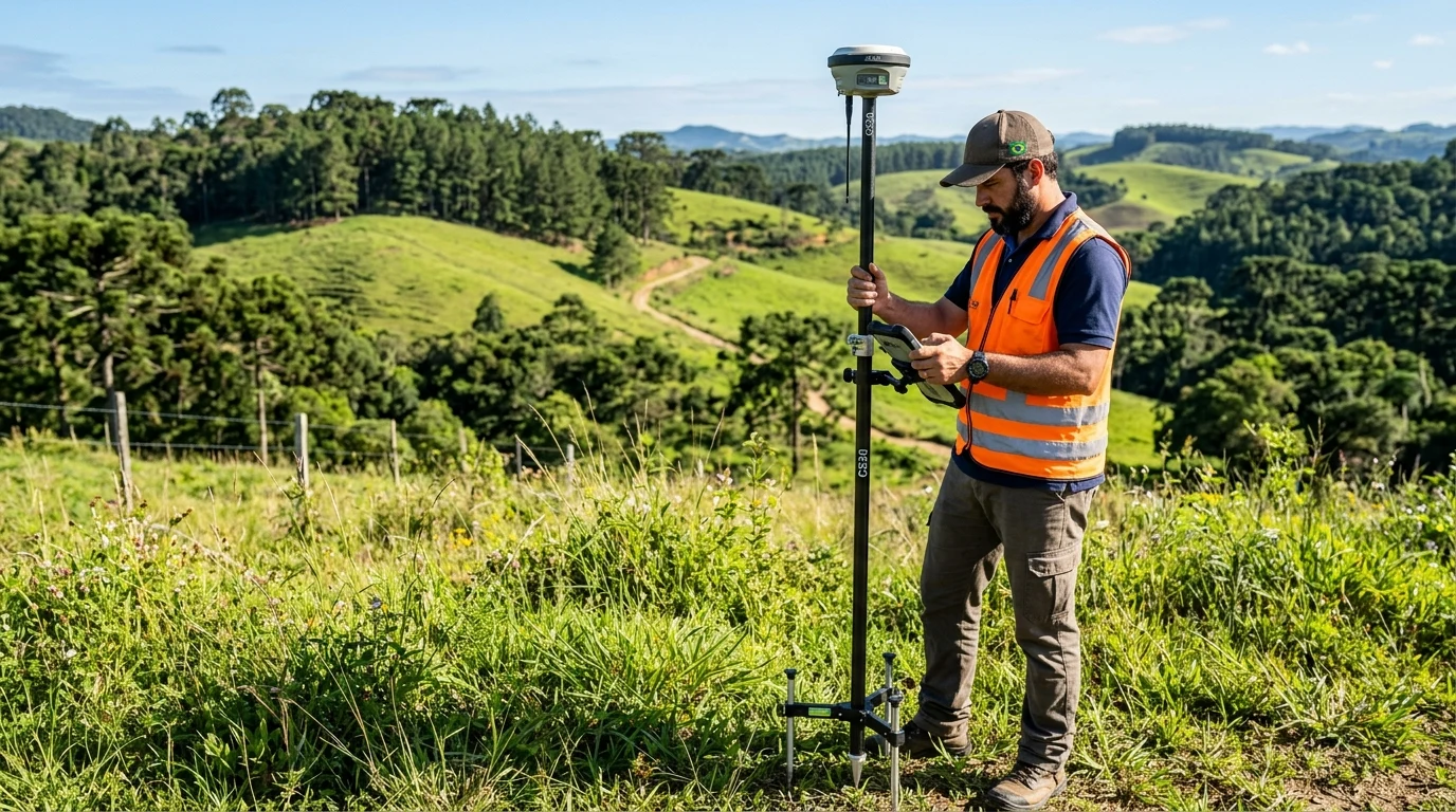 Levantamento topográfico em propriedade rural